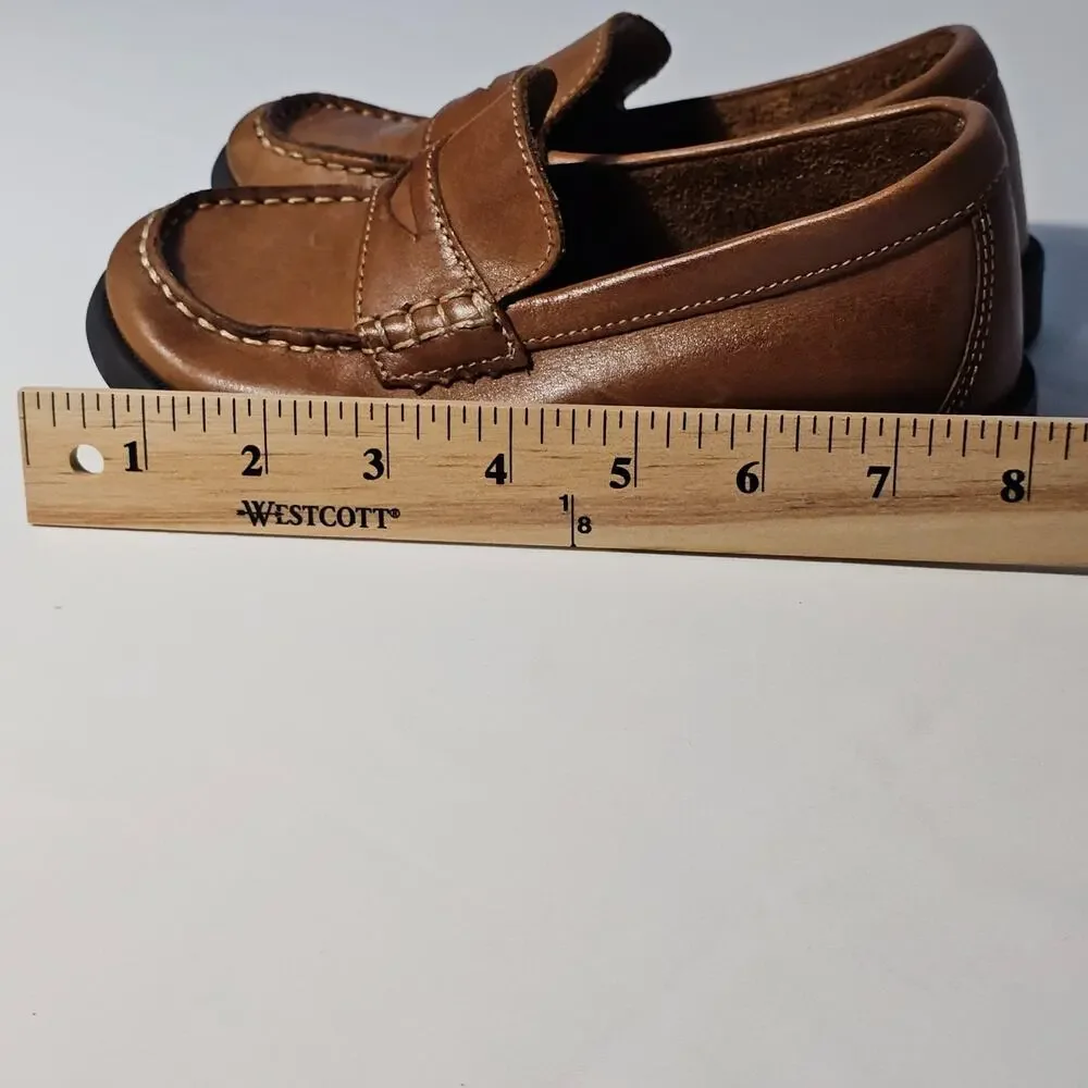 Florsheim Kids Penny Loafers Brown Leather Memory Foam Slip On Shoes Size 13 M